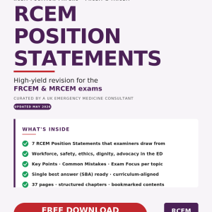 RCEM Position Statements & Advice - Ebook for the FRCEM & MRCEM Exams