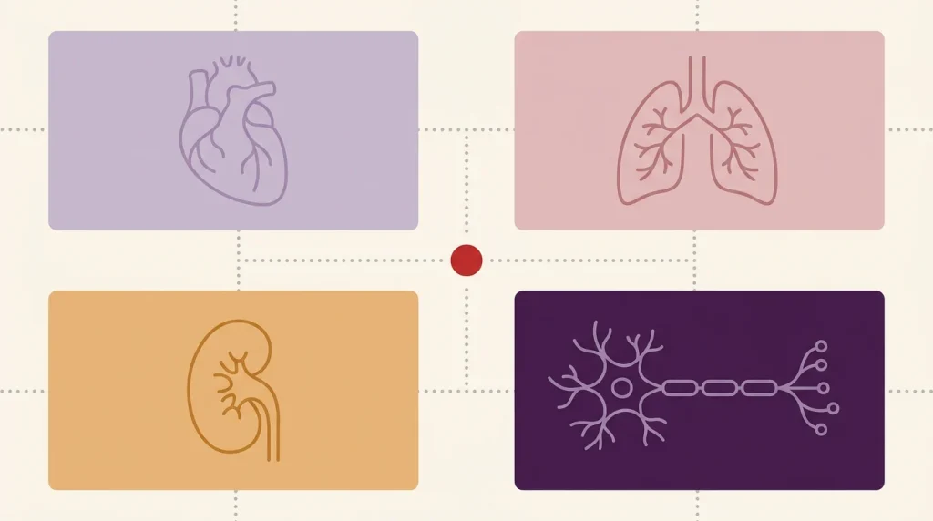 Physiology subdomain grid illustration for MRCEM Primary