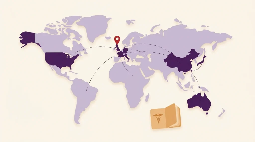 World map showing countries where MRCEM is recognised for medical work